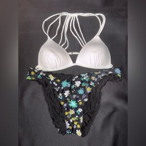 Shade & Shore Black Floral Bikini Set